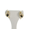 Boucles d'oreilles clous d'occasion or 750 saphirs zirconias - vue V1