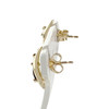 Boucles d'oreilles clous d'occasion or 750 saphirs zirconias - vue V2