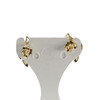 Boucles d'oreilles clous d'occasion or 750 saphirs zirconias - vue V3