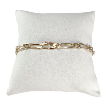 Bracelet d'occasion or 750 jaune maille cheval alternée 19 cm