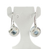 Boucles d'oreilles pendants or 375 blanc topazes bleues traitées diamants - vue V3