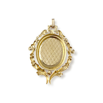 Pendentif d'occasion or 750 jaune perle de culture rubis synthétiques