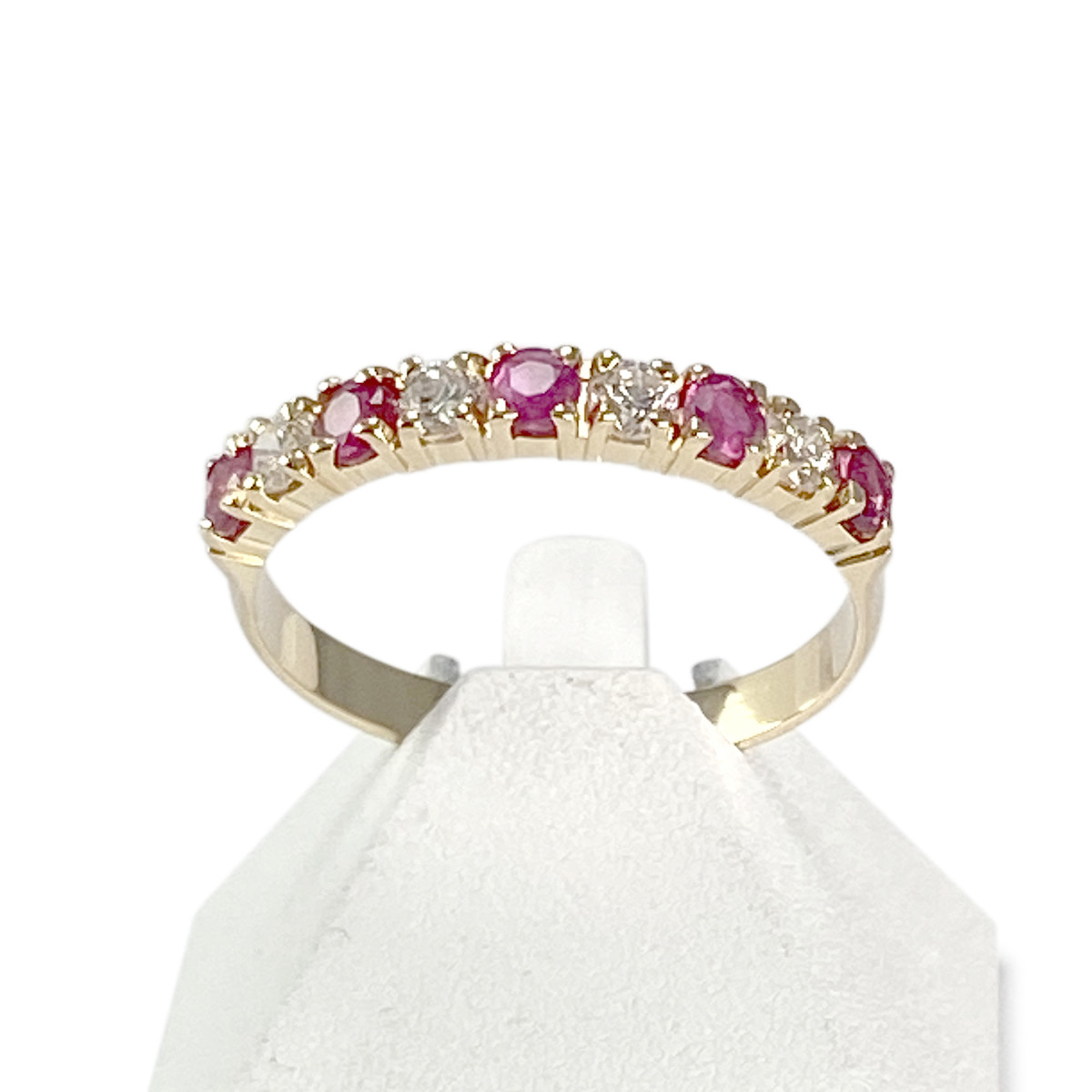 Bague d'occasion or 750 jaune diamants rubis