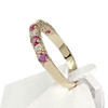 Bague d'occasion or 750 jaune diamants rubis - vue V2