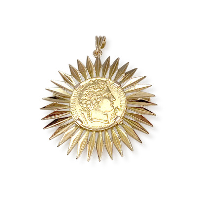 Pendentif broche d'occasion or 750 jaune porte pièce - vue 1