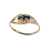 Bague d'occasion or 750 jaune diamants saphirs