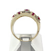 Bague d'occasion or 750 2 tons rubis diamants - vue V3