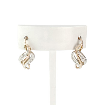 Precious stones earrings 2 gold 585 diamonds