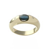 Bague d'occasion or 750 jaune saphir diamants - vue V1