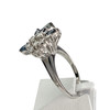 Bague d'occasion or 750 blanc diamants saphirs - vue V2