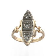 Bague d'occasion 2 ors 585 diamants