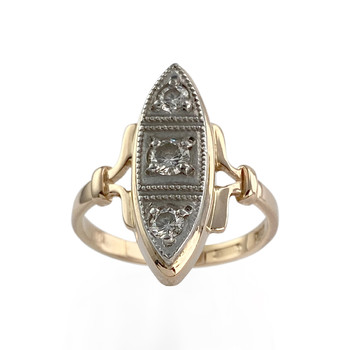 Second hand ring 2 gold 585 diamonds