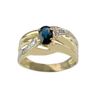 Bague d'occasion or 750 2 tons saphir