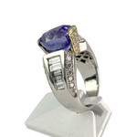 Bague dhamani d'occasion 2 ors 750 tanzanite diamants - vue 2