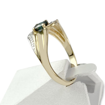 Bague d'occasion or 750 2 tons saphir diamants