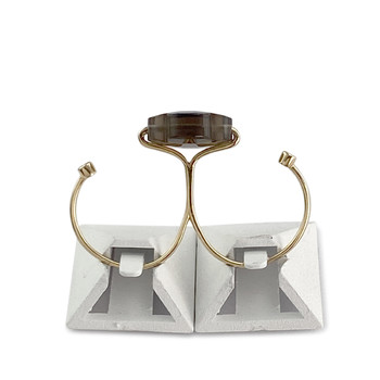 Double ring morganne bello gold 750 yellow quartz diamonds