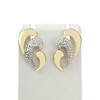 Boucles d'oreilles clous d'occasion or 750 2 tons diamants - vue V1