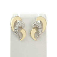 Boucles d'oreilles clous d'occasion or 750 2 tons diamants