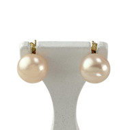 Boucles d'oreilles clous or 375 jaune perles de culture de chine