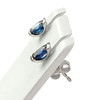 Boucles d'oreilles clous d'occasion or 750 blanc saphirs - vue V2