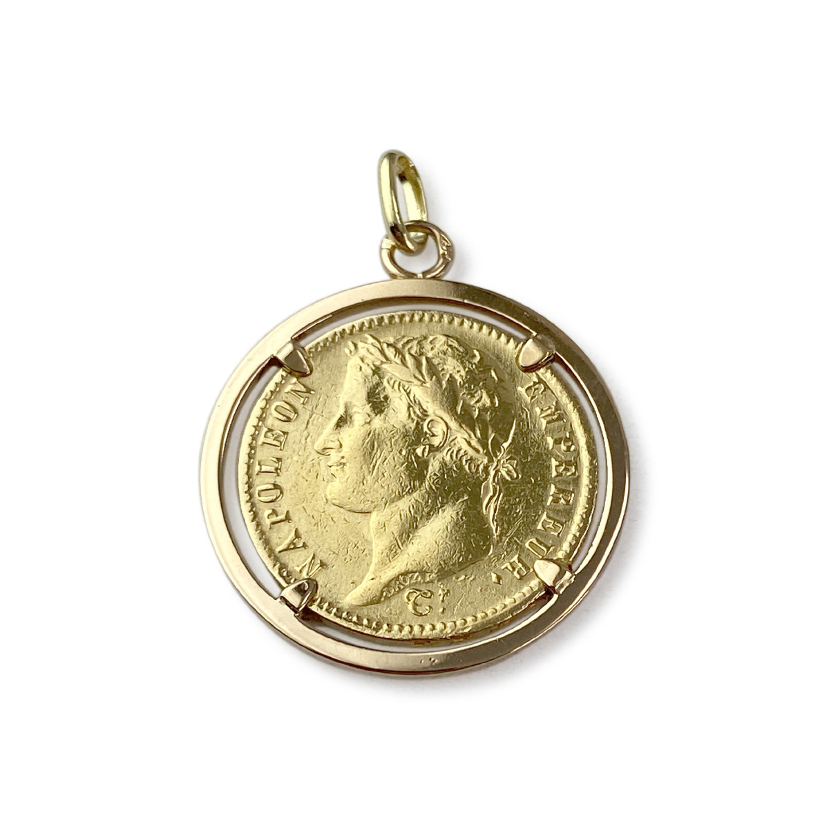 Pendentif d'occasion or 750 jaune porte pièce 'napoléon 20 francs 1810'
