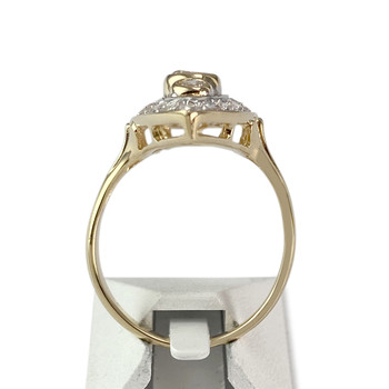 Second-hand marquise ring in 2-tone 750 gold