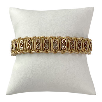 Bracelet d'occasion 2 ors 750 maille fantaisie 19 cm