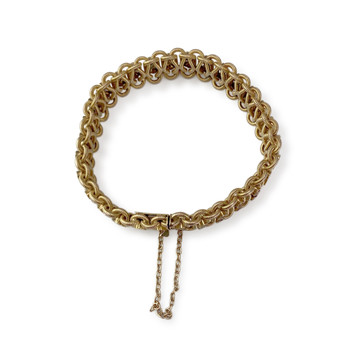 Bracelet d'occasion 2 ors 750 maille fantaisie 19 cm