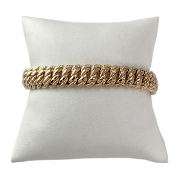 Bracelet d'occasion or 750 jaune maille américaine 19 cm