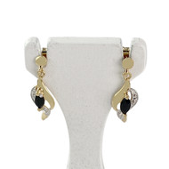 Boucles d'oreilles d'occasion or 750 2 tons saphirs diamants