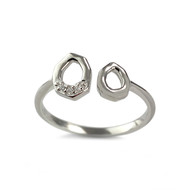 Bague d'occasion or 375 blanc diamants