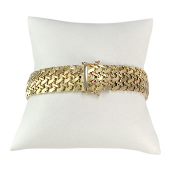 Bracelet d'occasion or 750 jaune maille fantaisie 19,5 cm
