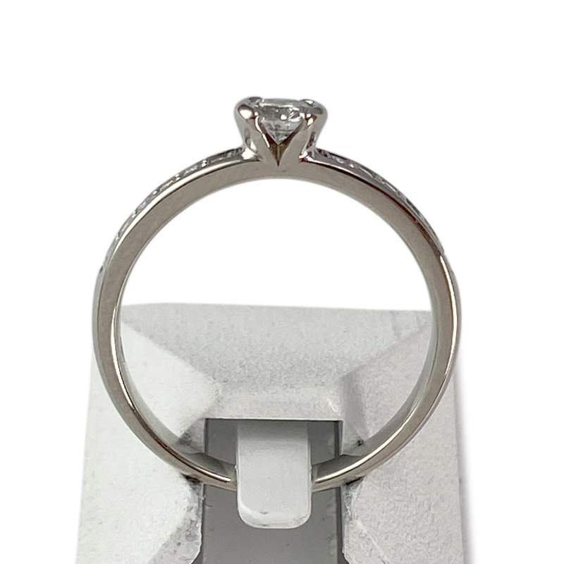 Solitaire d'occasion or 750 blanc diamants - vue 3