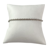 Bracelet d'occasion or 375 blanc maille corde 18 cm