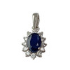 Pendentif d'occasion or 375 blanc saphir diamants - vue V1
