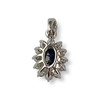 Pendentif d'occasion or 375 blanc saphir diamants - vue V2