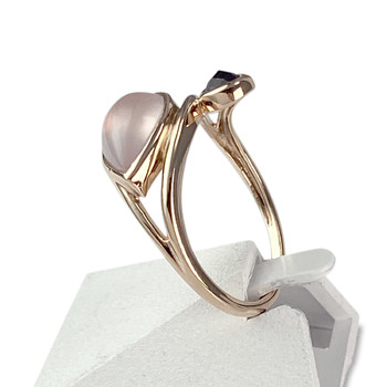 Bague d'occasion or 375 rose pierres fines