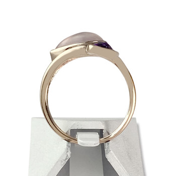 Bague d'occasion or 375 rose pierres fines