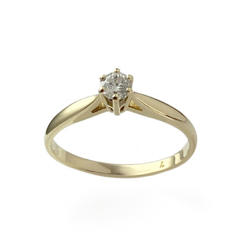 Solitaire second hand gold 750 yellow diamond