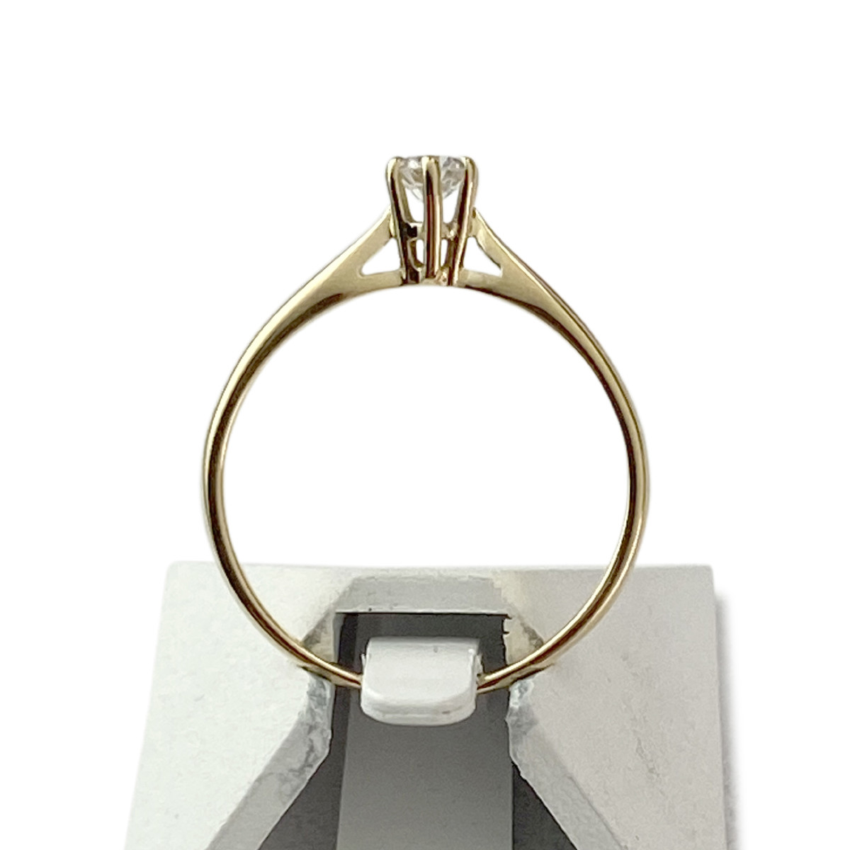 Solitaire d'occasion or 750 jaune diamant - vue 3