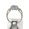 Bague d'occasion or 750 blanc topaze bleue traitée et diamants - vue V3