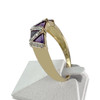Bague d'occasion or 750 2 tons amethystes diamants - vue V2