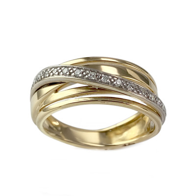 Bague d'occasion 2 ors 750 diamants - vue 1