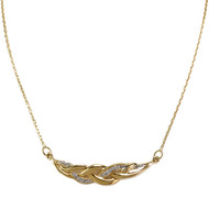 Collier d'occasion or 750 2 tons maille forçat diamants 43,5 cm