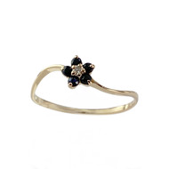 Bague d'occasion or 750 jaune saphirs diamant