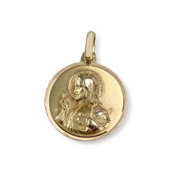 Tweedehands religieuze medaille in 750 geel goud