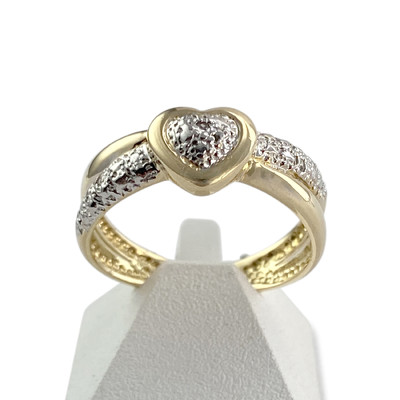 Bague d'occasion or 750 2 tons diamants