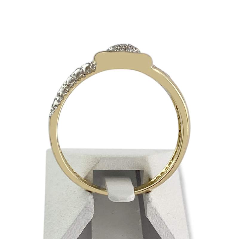 Bague d'occasion or 750 2 tons diamants - vue 3