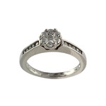 Pre-owned 750 white gold ring with diamonds - view 1