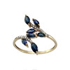 Bague d'occasion or 375 2 tons saphirs diamant - vue V1